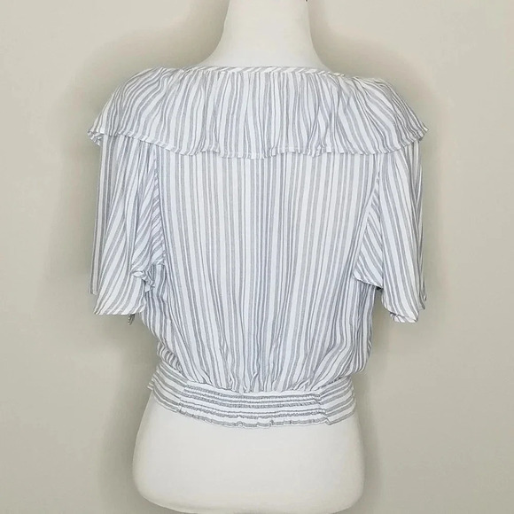 New Free People The Rosemary Striped Tie Front Crop Top  S - Picture 5 of 7